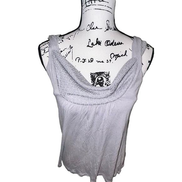 Anthropologie Vanessa‎ Virginia Gray Tweed Cowl Neck Sleeveless Top Small - Picture 2 of 7